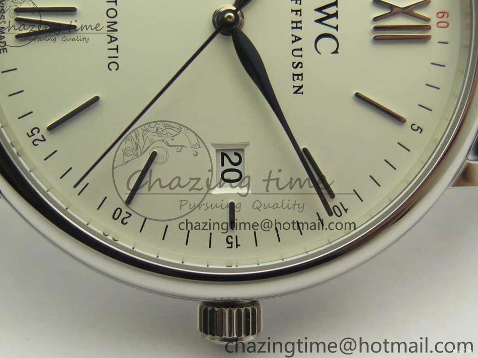 MIROTIME 0303 Supportive Portofino Automatic SS AF 1:1 Best Edition White Dial on Black Croco Leather Strap A 7184